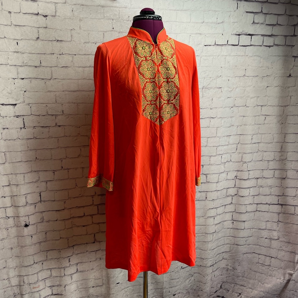 Gossard Artemis size small orange red zip robe